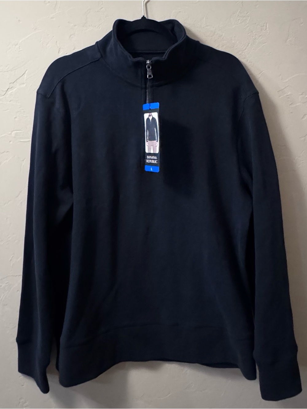 Banana Republic Men's Dark Navy Blue Quarter-Zip Sweater